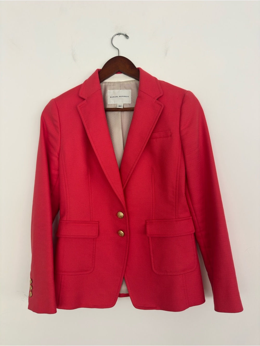 Banana Republic Fuchsia Pink Red Tailored Blazer